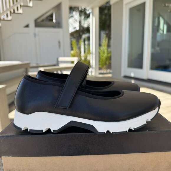 New ALL BLACK MJ Platform Ballet Flats Mary Jane Sneakers Black US 7 / EUR 37 - Picture 6 of 16